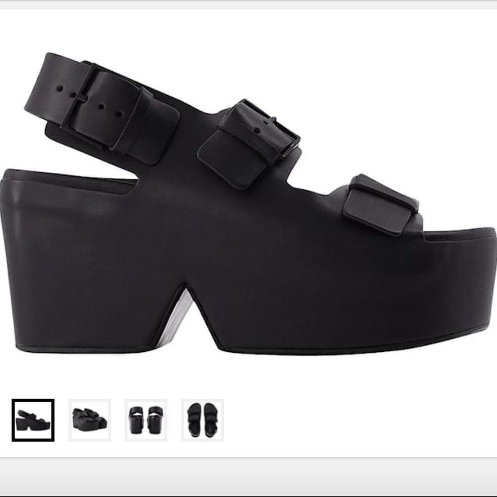 NWT Robert Clergerie Elva Black Platform Sandal MSRP $639